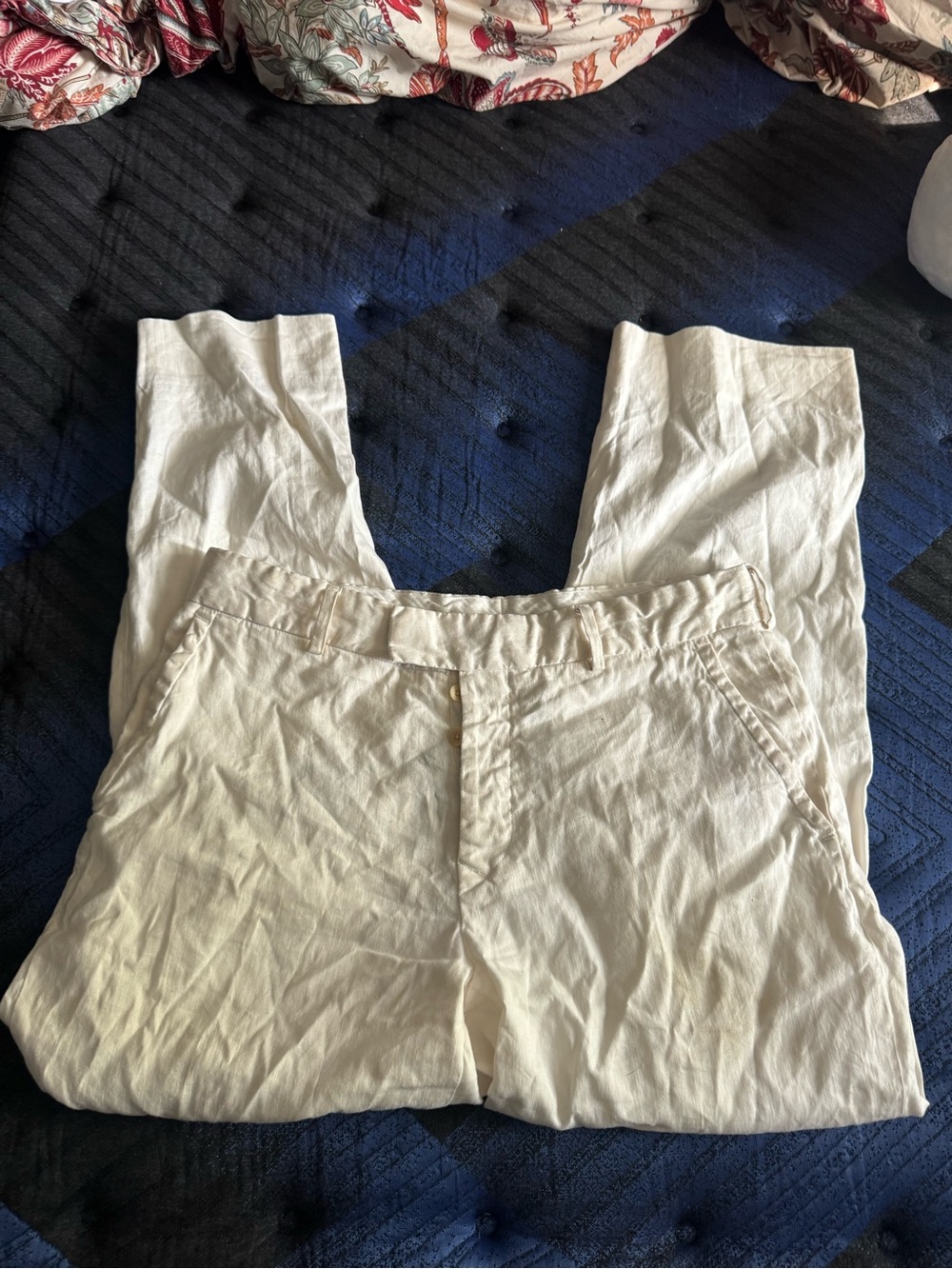 Polo by Ralph Lauren Cream Linen-Blend Chinos